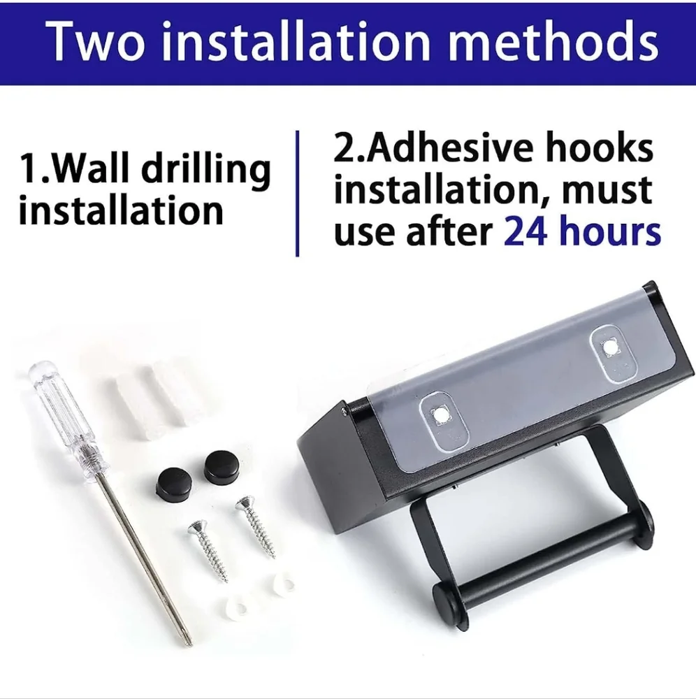 Wall-Mounted Toilet Paper Holder with Shelf and Wipes Dispenser